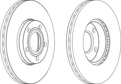 Pair Of Coated Brake Discs Ferodo DDF1014C