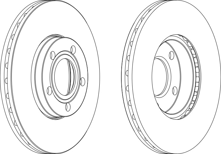 Pair Of Coated Brake Discs Ferodo DDF1014C