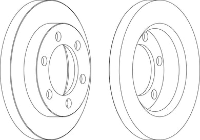 Front Pair Of Brake Discs Fits Nissan OE 61003680 Ferodo DDF1016