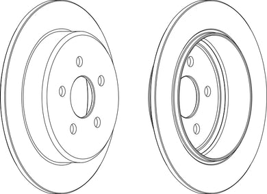 Rear Pair Of Brake Discs Fits Chrysler Dodge Plymouth OE 4509553 Ferodo DDF1026