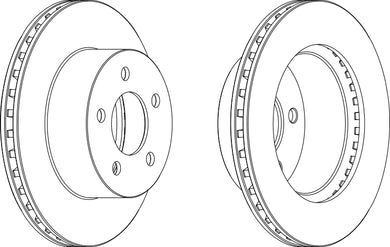 Front Pair Of Brake Discs Fits Jeep OE 22012 Ferodo DDF1027