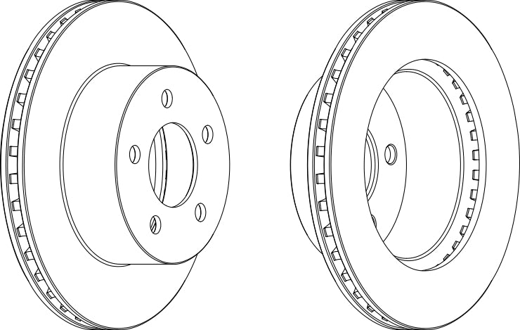 Front Pair Of Brake Discs Fits Jeep OE 22012 Ferodo DDF1027