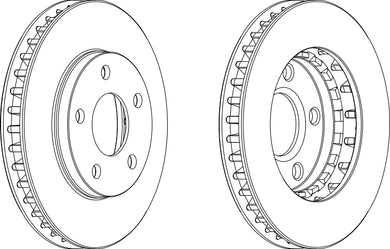 Front Pair Of Brake Discs Fits Buick Cadillac Chevrolet Opel Pont Ferodo DDF1030