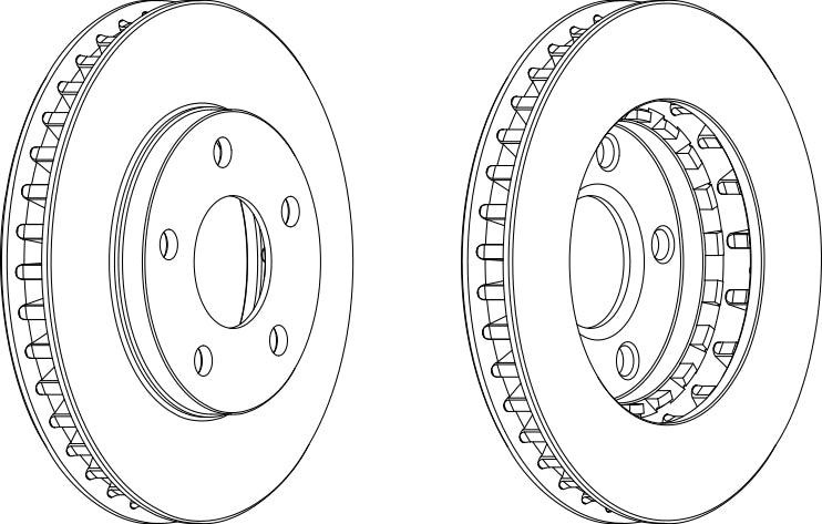 Front Pair Of Brake Discs Fits Buick Cadillac Chevrolet Opel Pont Ferodo DDF1030