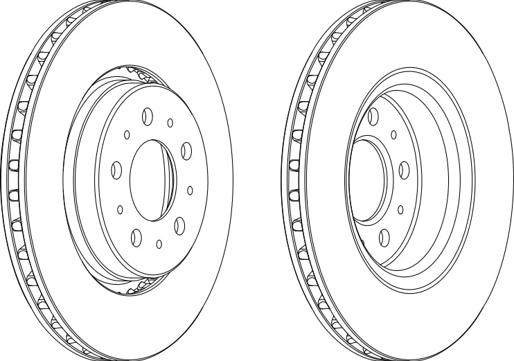 Front Pair Of Brake Discs Fits Volvo OE 272276 Ferodo DDF1031