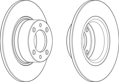 Pair Of Coated Brake Discs Ferodo DDF1035C