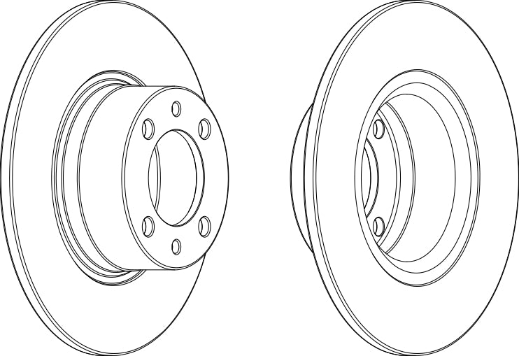Pair Of Coated Brake Discs Ferodo DDF1035C