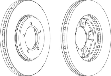 Front Pair Of Brake Discs Fits Toyota OE 4351226120 Ferodo DDF1039