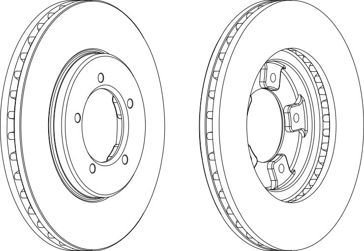 Front Pair Of Brake Discs Fits Toyota OE 4351226120 Ferodo DDF1039