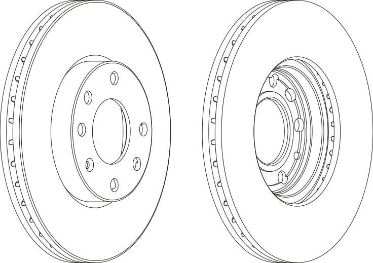 Pair Of Coated Brake Discs Ferodo DDF1041C