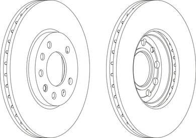 Pair Of Coated Brake Discs Ferodo DDF1042C