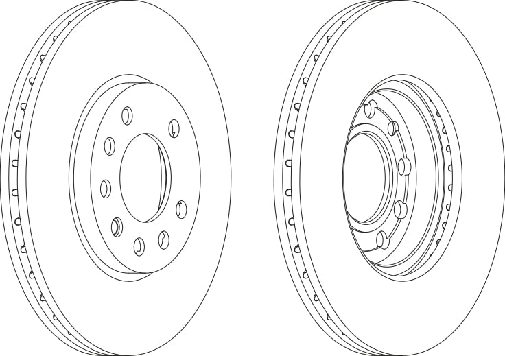 Pair Of Coated Brake Discs Ferodo DDF1042C