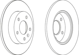 Pair Of Coated Brake Discs Ferodo DDF1044C