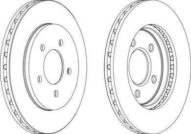 Pair Of Coated Brake Discs Ferodo DDF1058C