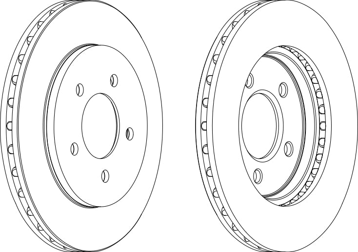 Pair Of Coated Brake Discs Ferodo DDF1058C