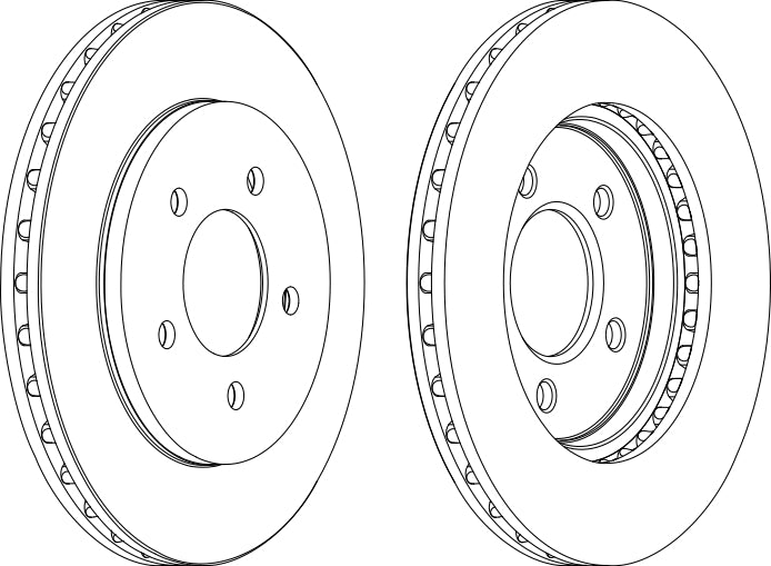 Front Pair Of Brake Discs Fits Chrysler Dodge Plymouth Ferodo DDF1059