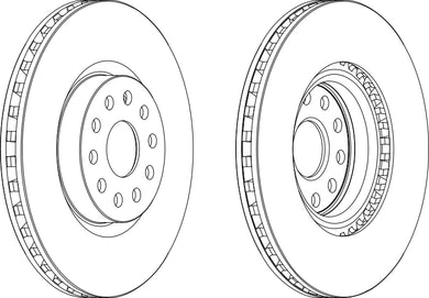 Pair Of Coated Brake Discs Ferodo DDF1062C