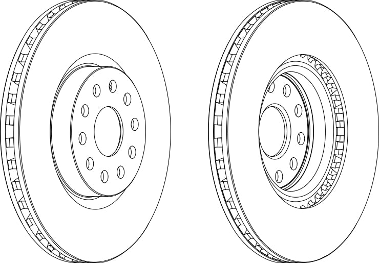 Pair Of Coated Brake Discs Ferodo DDF1062C