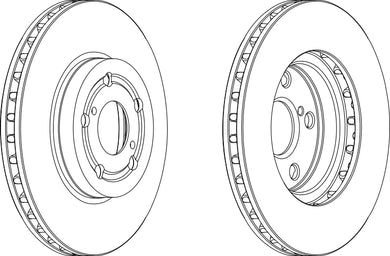 Pair Of Coated Brake Discs Ferodo DDF1064C