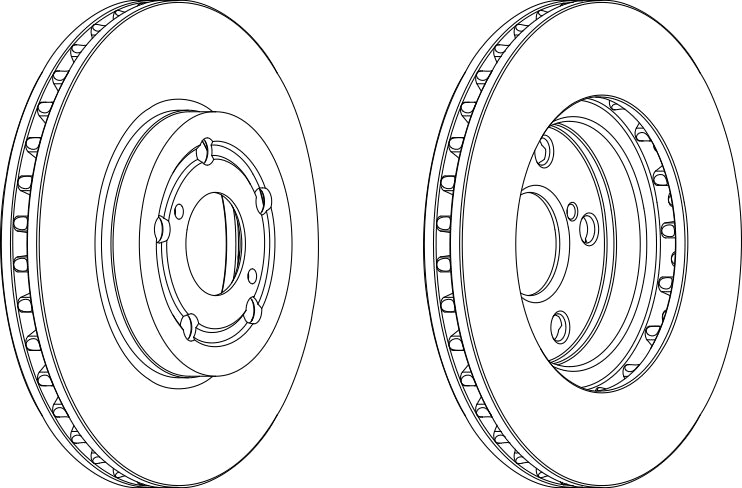 Pair Of Coated Brake Discs Ferodo DDF1064C