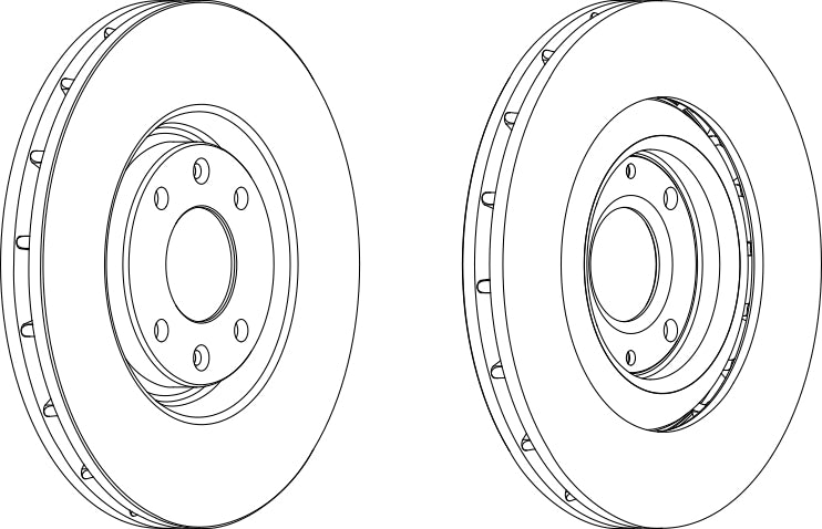 Front Pair Of Brake Discs Fits Peugeot Porsche OE 9632105180 Ferodo DDF1065