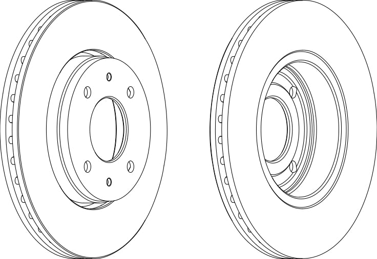 Pair Of Coated Brake Discs Ferodo DDF1068C