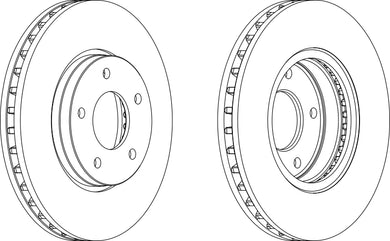 Pair Of Coated Brake Discs Ferodo DDF1069C