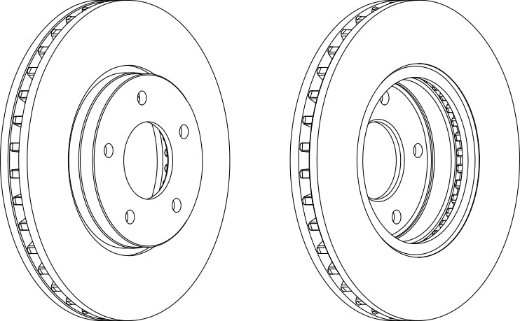 Pair Of Coated Brake Discs Ferodo DDF1069C