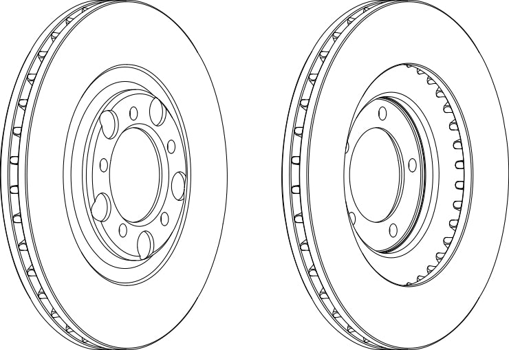 Front Pair Of Brake Discs Fits Lancia OE 46737998 Ferodo DDF1070