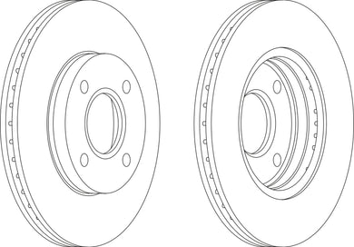 Pair Of Coated Brake Discs Ferodo DDF1072C