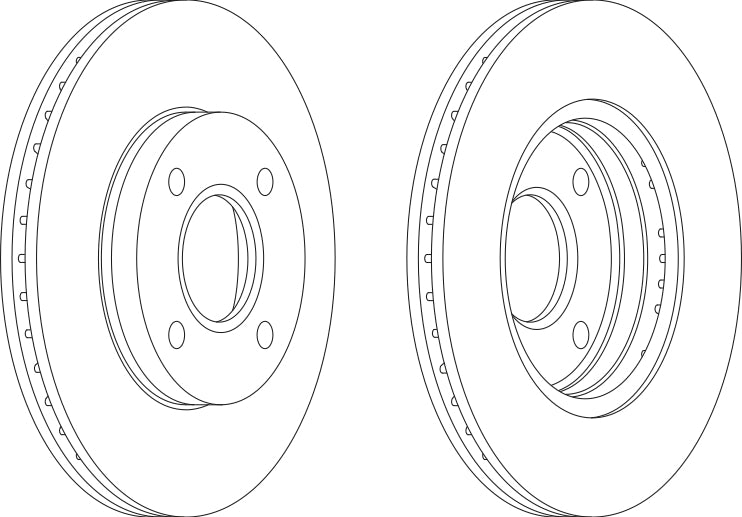 Pair Of Coated Brake Discs Ferodo DDF1072C