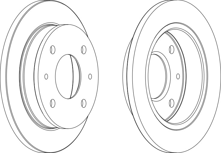 Front Pair Of Brake Discs Fits Hyundai OE 5171202000 Ferodo DDF1077