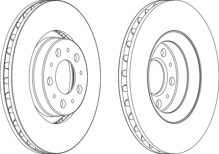 Pair Of Coated Brake Discs Ferodo DDF1078C