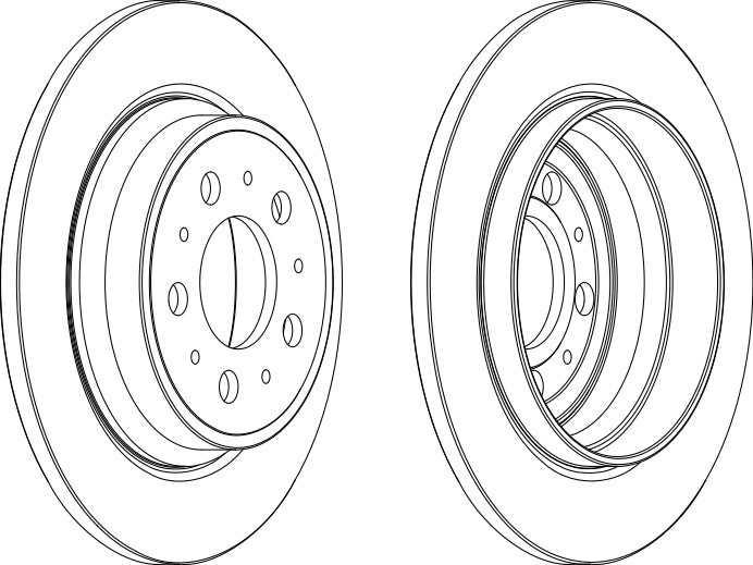 Pair Of Coated Brake Discs Ferodo DDF1079C