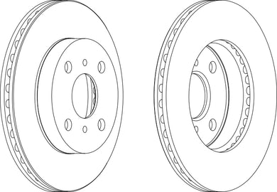 Pair Of Coated Brake Discs Ferodo DDF1084C