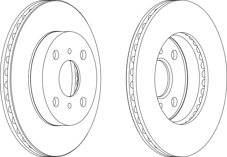Pair Of Coated Brake Discs Ferodo DDF1084C