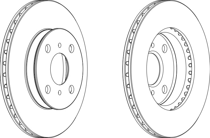 Front Pair Of Brake Discs Fits Toyota OE 4351216070 Ferodo DDF1094
