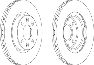 Pair Of Coated Brake Discs Ferodo DDF1096C