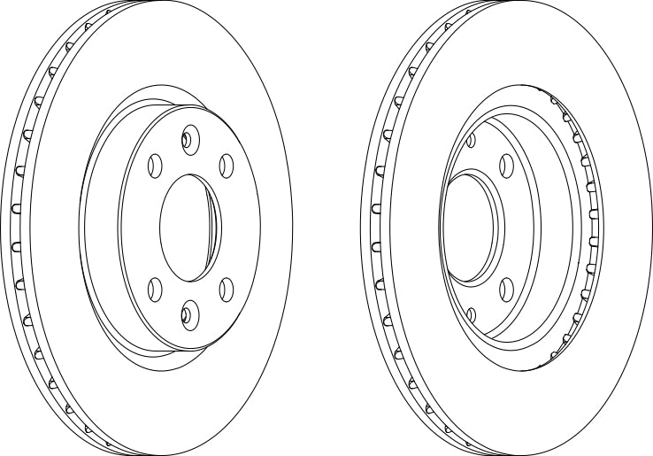 Pair Of Coated Brake Discs Ferodo DDF1096C