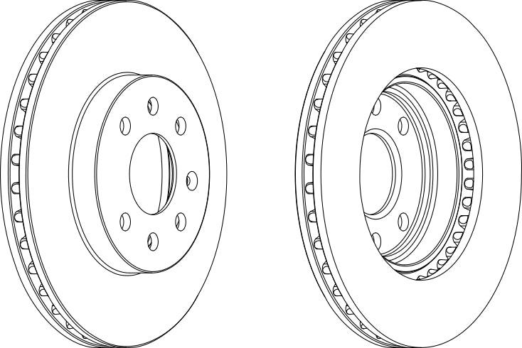 Front Pair Of Brake Discs Fits Chevrolet Daewoo OE 96300035 Ferodo DDF1097