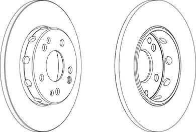 Front Pair Of Brake Discs Fits Mercedes-Benz OE 1244211212 Ferodo DDF124