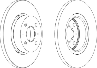 Front Pair Of Brake Discs Fits Fiat Lancia OE 82434169 Ferodo DDF129