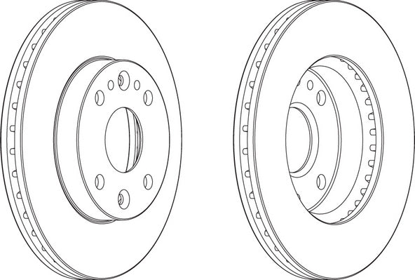 Front Pair Of Brake Discs Fits Kia OE KDX7433251 Ferodo DDF1391