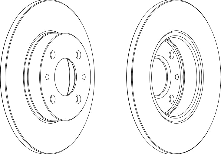 Pair Of Coated Brake Discs Ferodo DDF140C