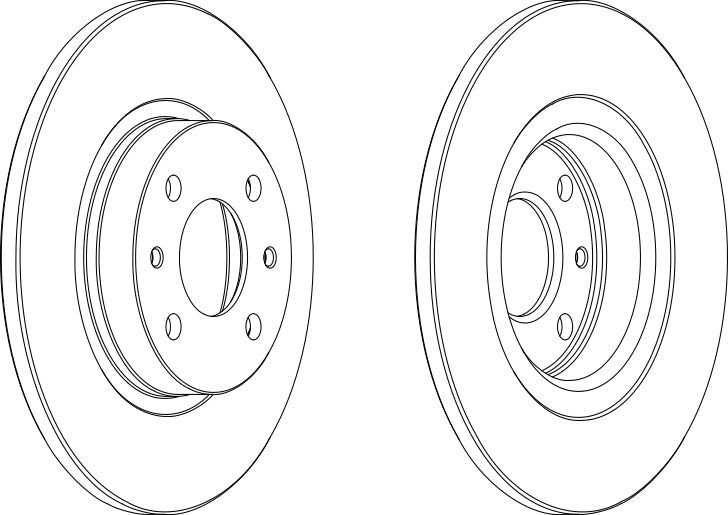 Pair Of Coated Brake Discs Ferodo DDF141C