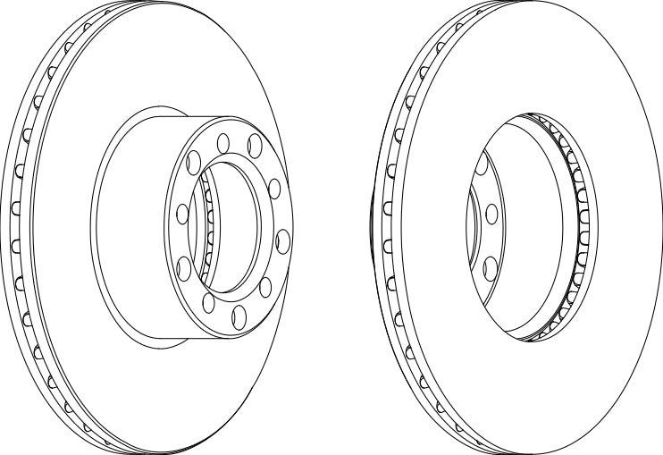 Front Pair Of Brake Discs Fits Alfa Romeo Mercedes-Benz Ferodo DDF142