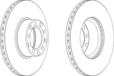 Front Pair Of Brake Discs Fits Mercedes-Benz OE 1264200005 Ferodo DDF143