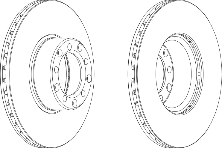 Front Pair Of Brake Discs Fits Mercedes-Benz OE 1264200005 Ferodo DDF143