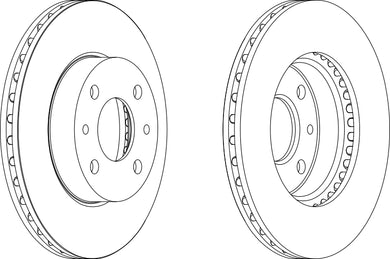 Front Pair Of Brake Discs Fits Alfa Romeo Fiat OE 7550923 Ferodo DDF148