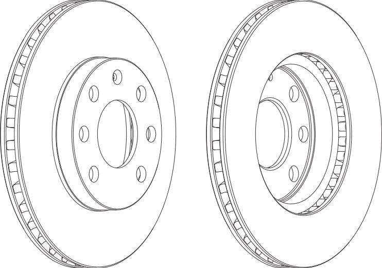 Pair Of Coated Brake Discs Ferodo DDF151C